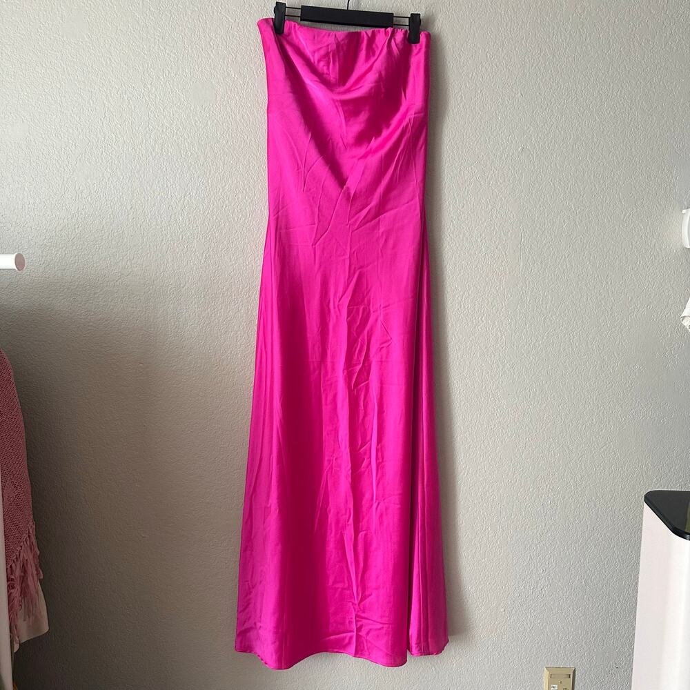 Show Me Your  Mumu Taylor Tube Maxi Dress Hot Pink Size Large NWT - Picture 3 of 8